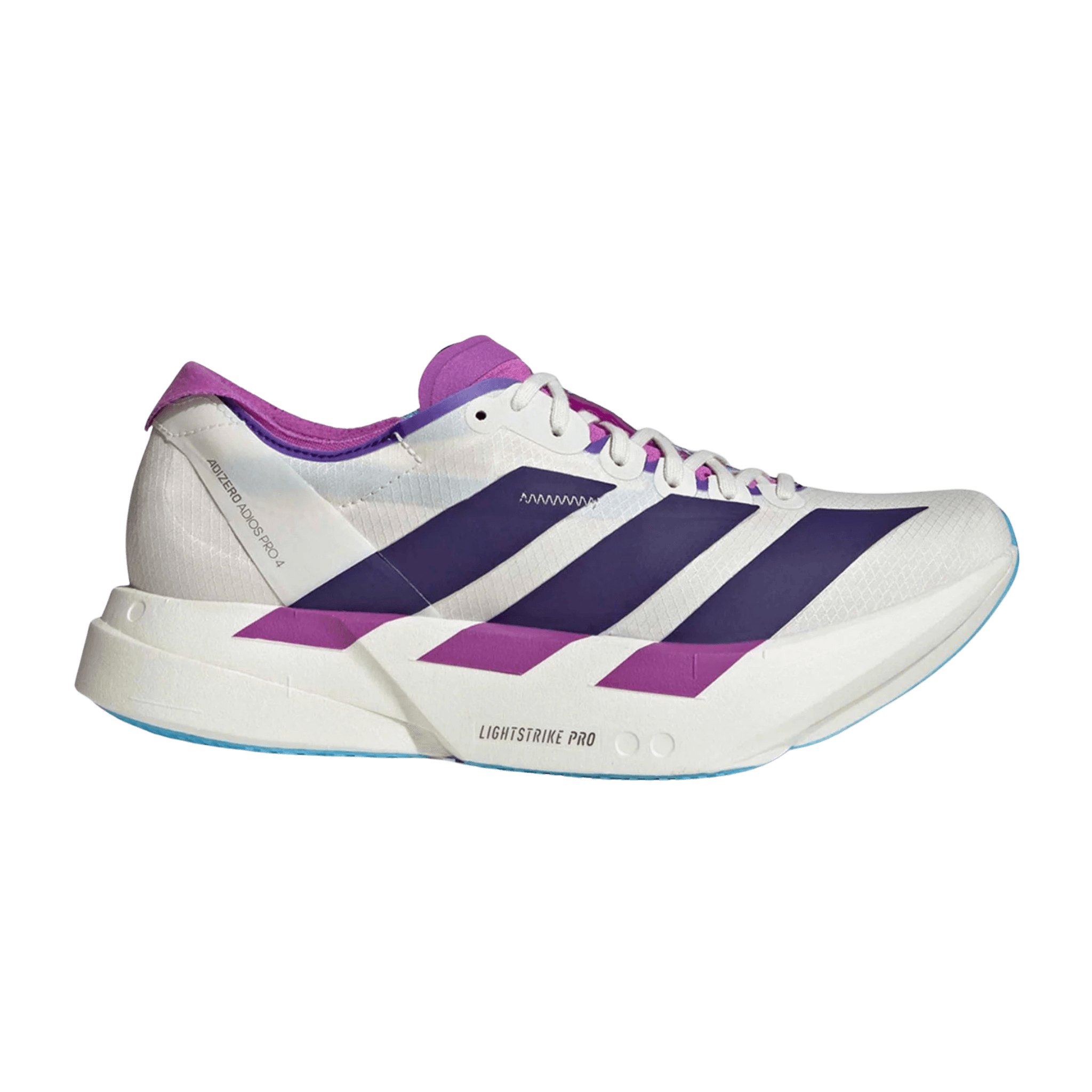 adidas Adizero Adios Pro 4 Shoes - Women's - White / Purple / Semi Blue Burst