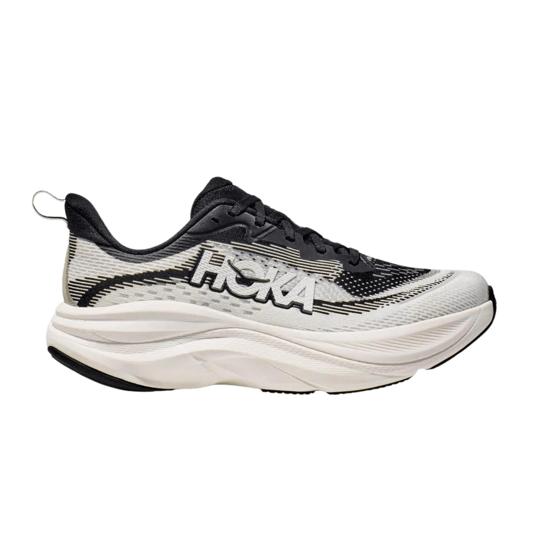 LukesLockerDallasFortWorth_HOKA1155113-BWHT_Womens_Skyflow_BLACK_WHITE