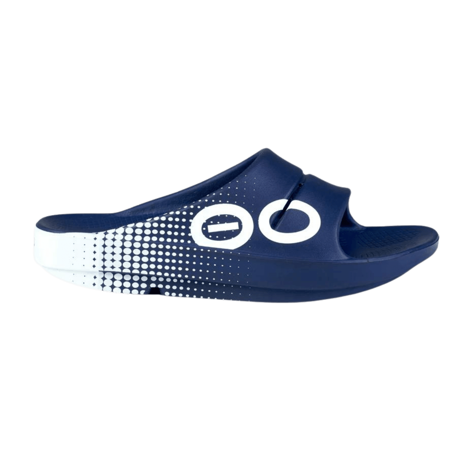 LukesLockerDallasFortWorth_OOFOS1500MATRIXNAVY_Unisex_OOAHHSPORTSLIDE_MatrixNavy