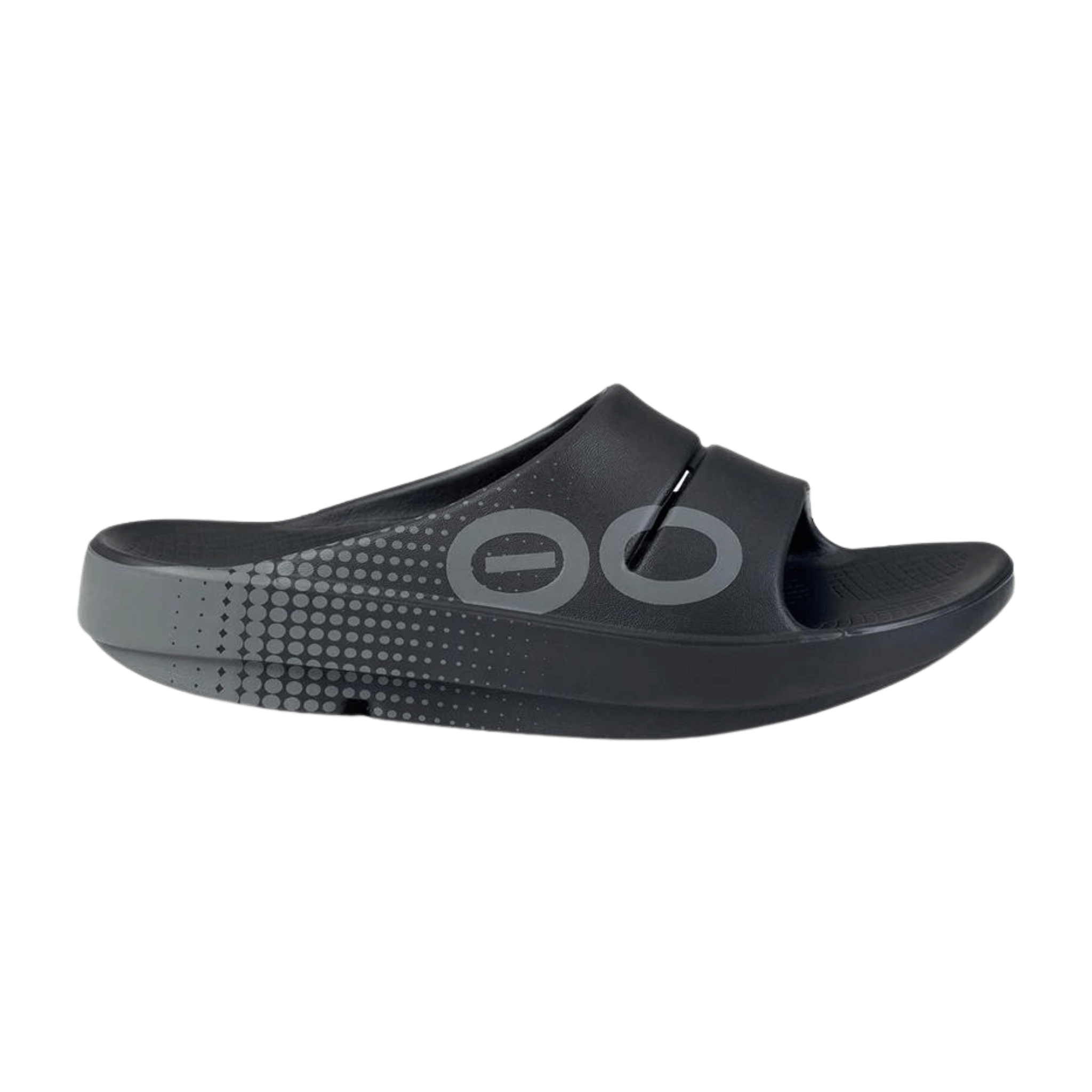 LukesLockerDallasFortWorth_OOFOS_Unisex_OOAHHSPORTSLIDE_MatrixBlack